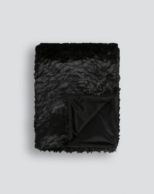 Heirloom Faux Fur Throw - Black Tiger 150x180