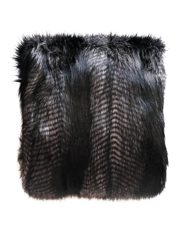 Faux Fur Throw - Black Coyote 150x180