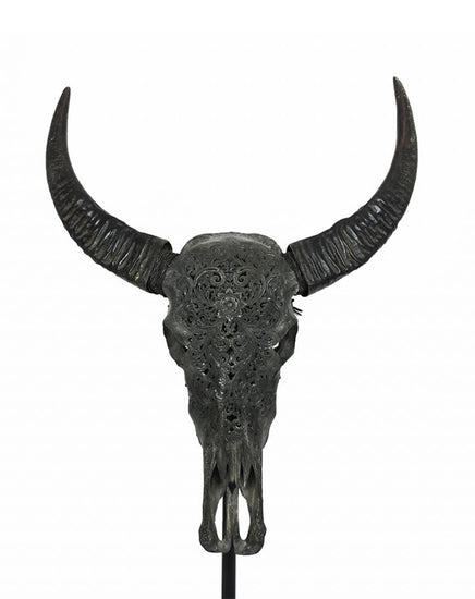 Carved Buffalo Skull (Black) - Republic Home - Homewares