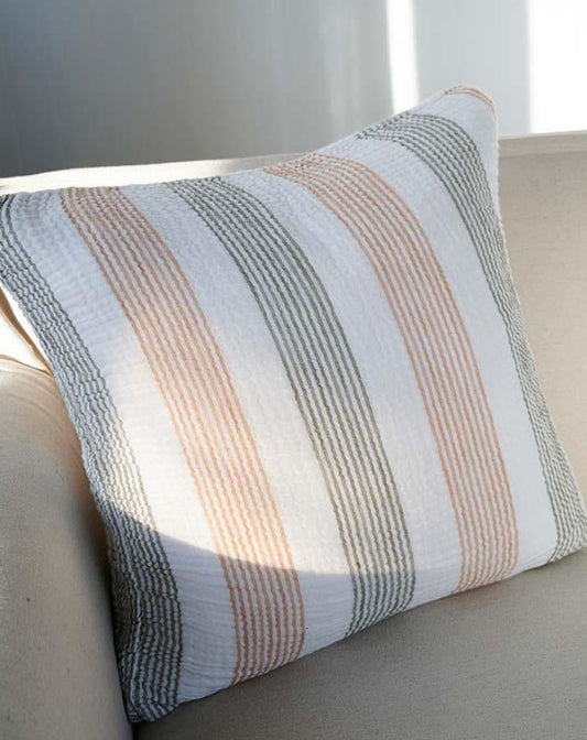 Carnivale Cushion - Khaki/ Rose Dust Stripe 40x60