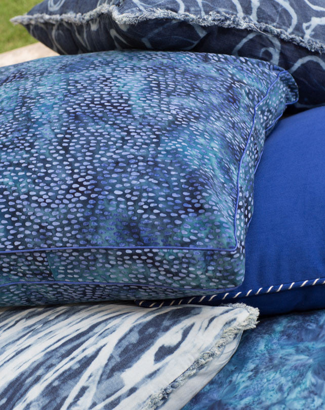 Ceylon Blue Rain Cushion 50x50 - Republic Home - Cushion