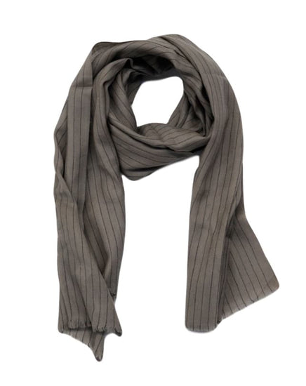 100% Wool Scarf - Taupe & pinstripe - Republic Home - Scarf