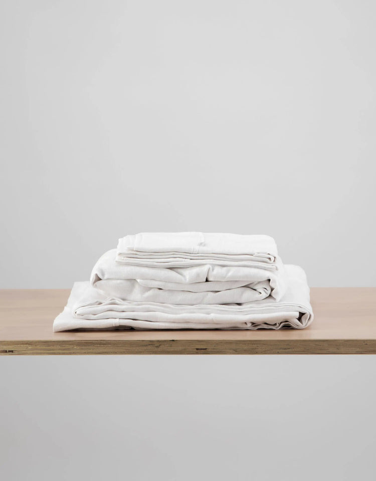 European Linen Sheet Set — White IsleOfOmni