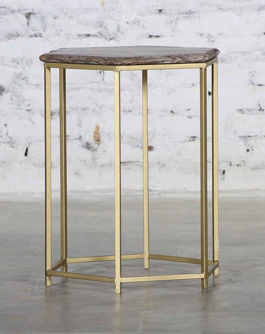 Hexagonal Marble Side Table - Republic Home - Furniture