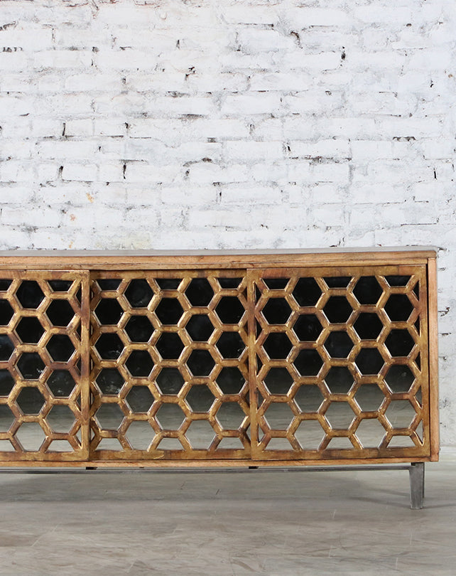 Honeycomb Sliding Door Cabinet - Republic Home - Furniture