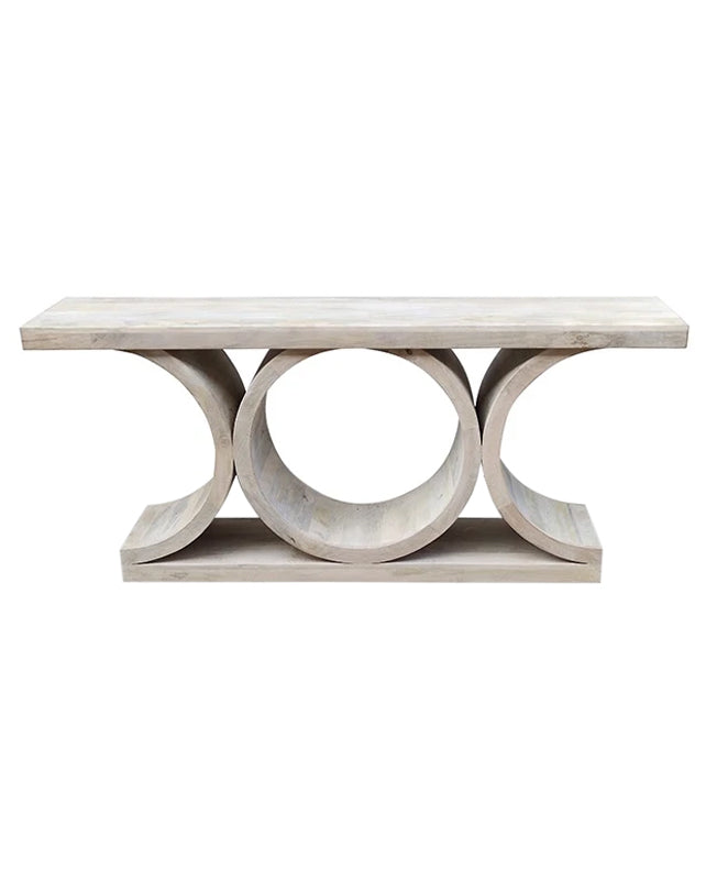 Lagerfield Console (Whitewash) - Republic Home - Furniture