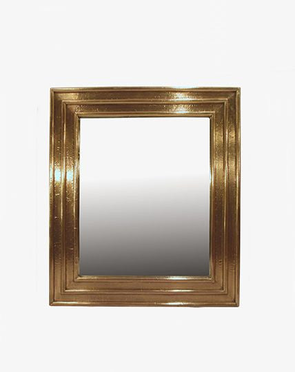 Ribbed Brass Small Mirror - Republic Home - Furniture