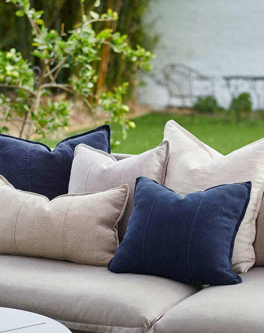 Luca Linen Outdoor Cushion  - Natural 40x60