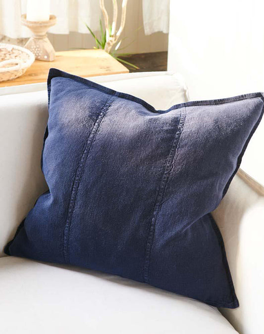 Luca Linen Outdoor Cushion - Navy 50x50