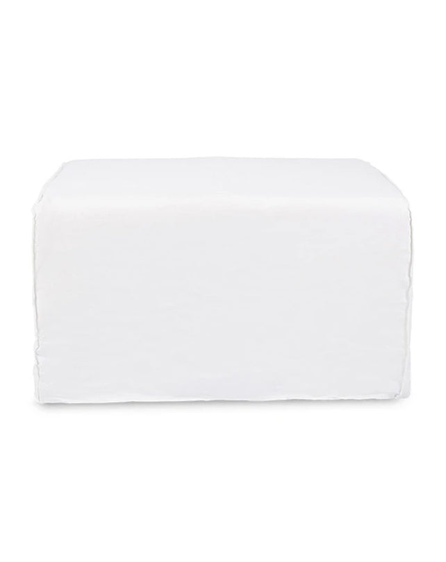 Montauk Slipcover Ottoman - White - Republic Home - Furniture