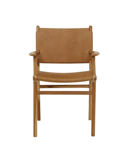 Maya Carver Chair (Flat Leather) - Republic Home - Furniture