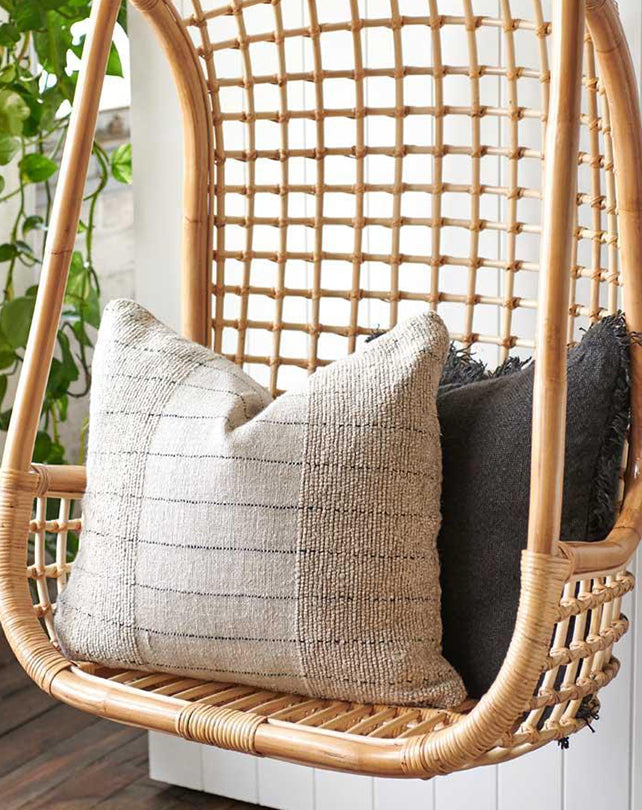 Mayla Cushion Natural & Black Stripe 60x60