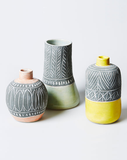 Modern Tribal Sage Mini Vase - Republic Home - Homewares