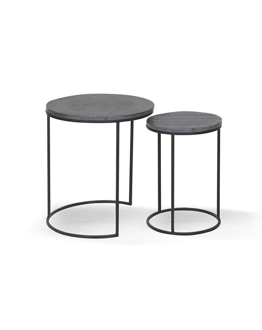 Classic Nested Side Tables (Etched & Striped Marble)
