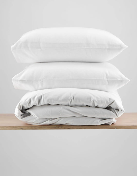 Organic Cotton Duvet Cover Set — White IsleOfOmni