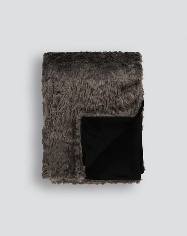Heirloom Faux Fur Throw - Pewter Chinchilla 150x180