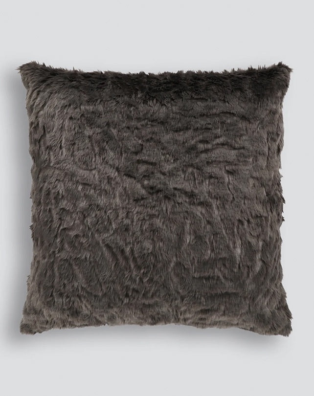 Heirloom Faux Fur Cushion - Pewter Chinchilla 65x65
