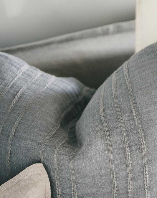 Soft Steel Linen Cushion - Steel Blue 50x50 - Republic Home - Homewares