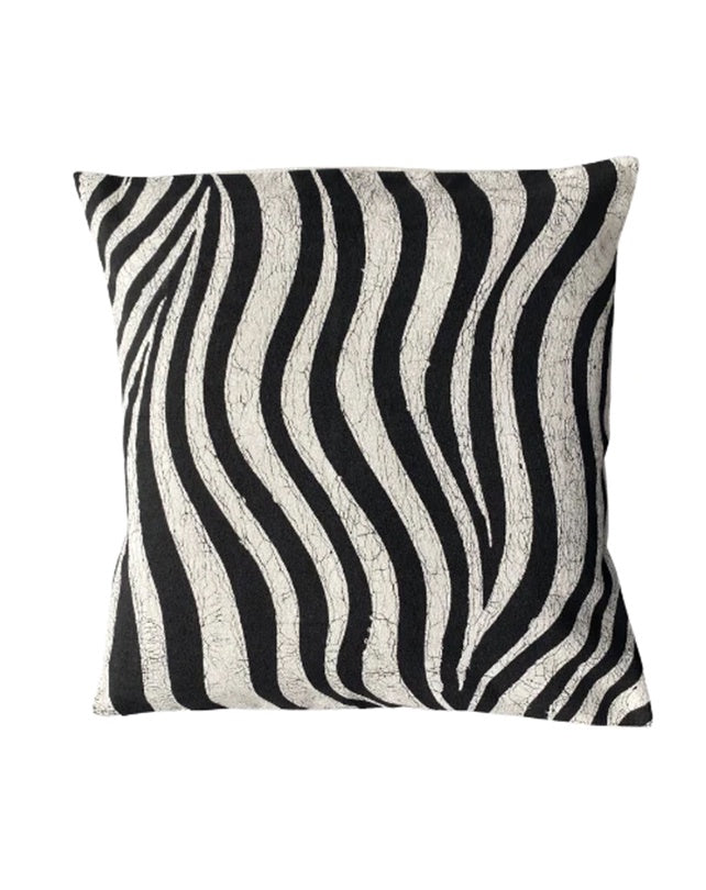Zebra Black & White Batik Cushion
