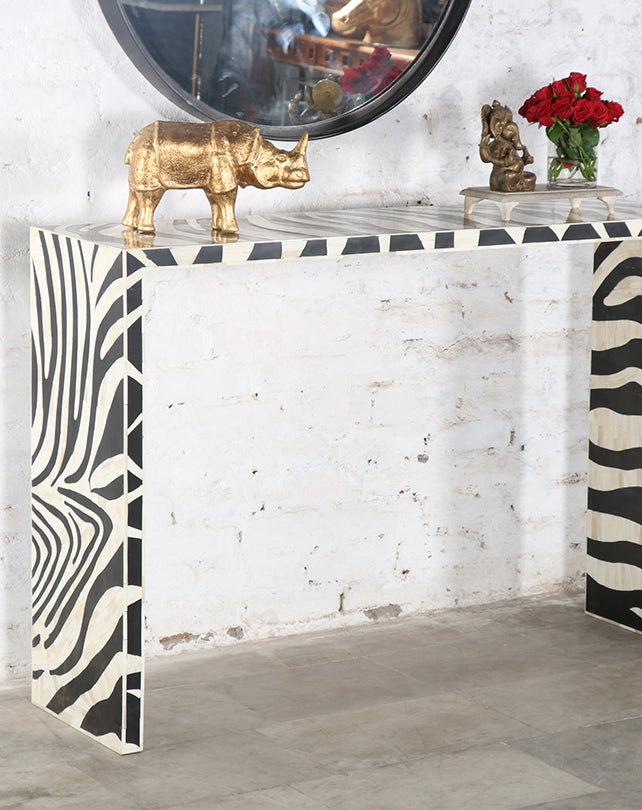 Zebra Bone Inlay Console - Republic Home - Furniture