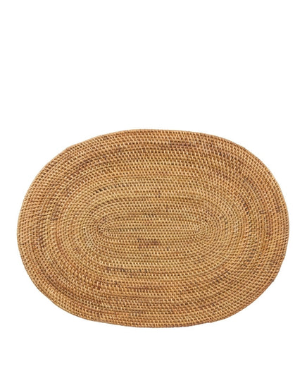 Smoked Rattan Placemat - Oval - Republic Home - Homewares