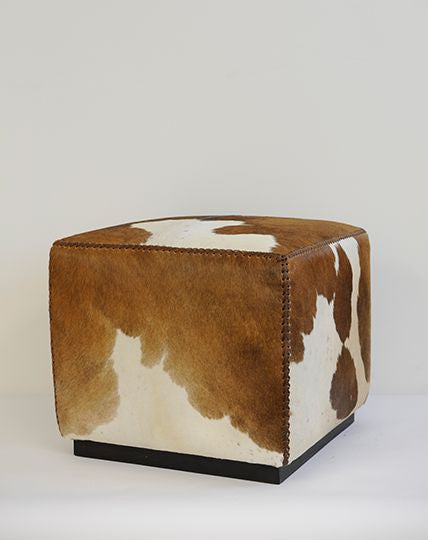 Cowhide cube ottoman - Republic Home - Furniture