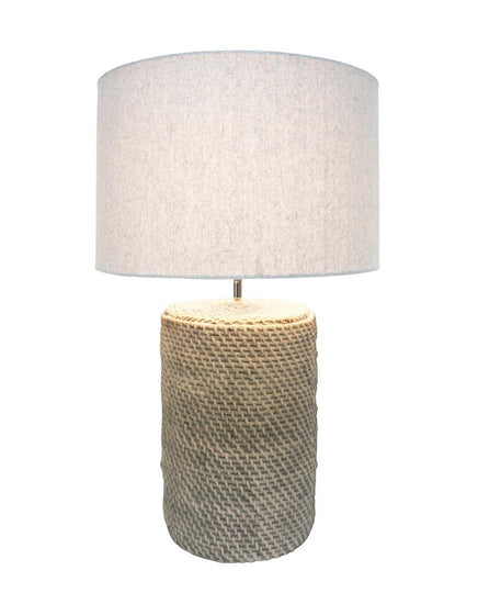 Rattan Concrete Lamp 67cmH - Grey - Republic Home - Lighting