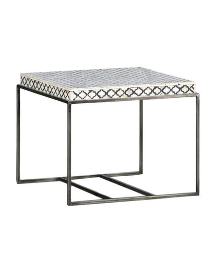 Mumtaz Bone Inlay Side Table - Black/White - Republic Home - Furniture