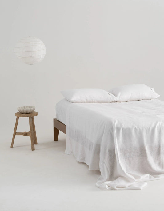 European Linen Sheet Set — White - Sheets - Republic Home