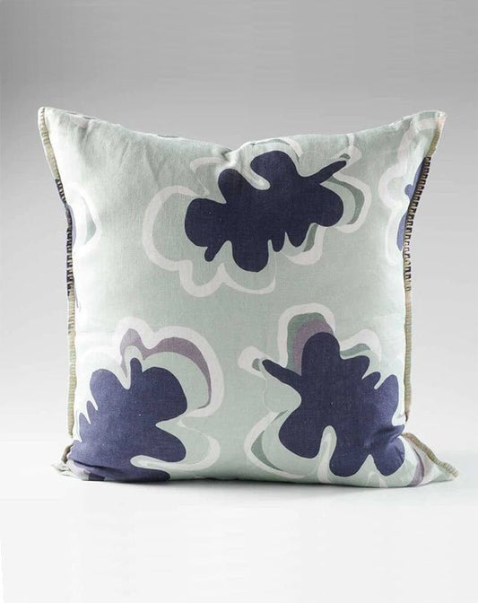 Gidget Linen Cushion - Sea Mist / Navy 50x50 - Cushion - Republic Home