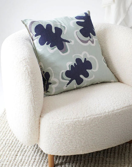 Gidget Linen Cushion - Sea Mist / Navy 50x50 - Cushion - Republic Home