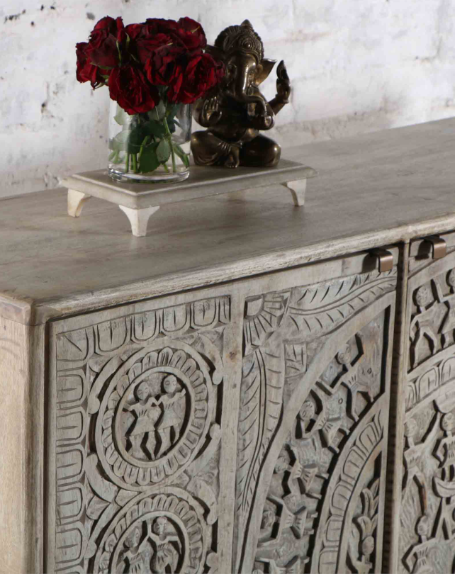 Jannat Carved Cabinet - Republic Home - Furniture