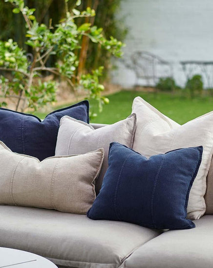 Luca Linen Outdoor Cushion - Silver Grey 60x60 - Cushion - Republic Home