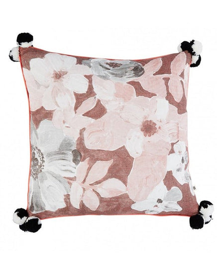 Painted Floral Cocoa Cushion 50x50 - Cushion - Republic Home