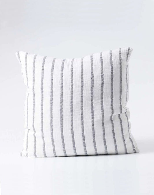 Sea Spray Cushion - White/Navy Stripe 50x50 - Cushion - Republic Home
