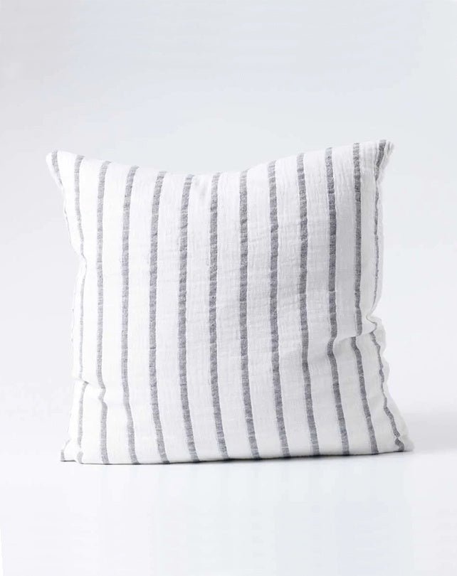 Sea Spray Cushion - White/Navy Stripe 50x50 - Cushion - Republic Home