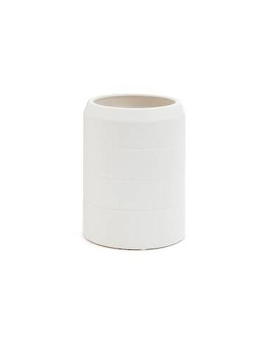 Shelby Stripe Ceramic Vase White - Homewares - Republic Home