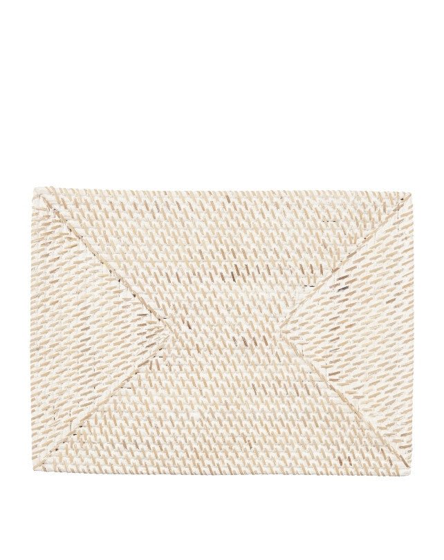 Whitewash Rattan Placemat - Rectangle - Homewares - Republic Home